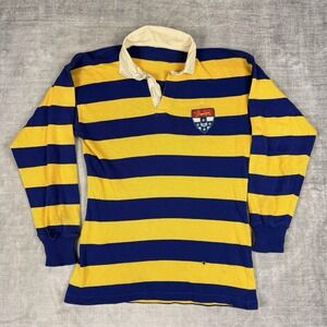 Vintage Rugby Polo Mens Medium Yellow Stripped 70s Cloth University Of Sidney